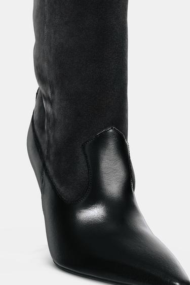 BOTTES À TALONS COW-BOY - Noir de Zara - Image 6