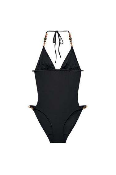 MAIÔ LISO COM PEDRAS MARISA BERENSON X ZARA - Cinza-antracito da Zara