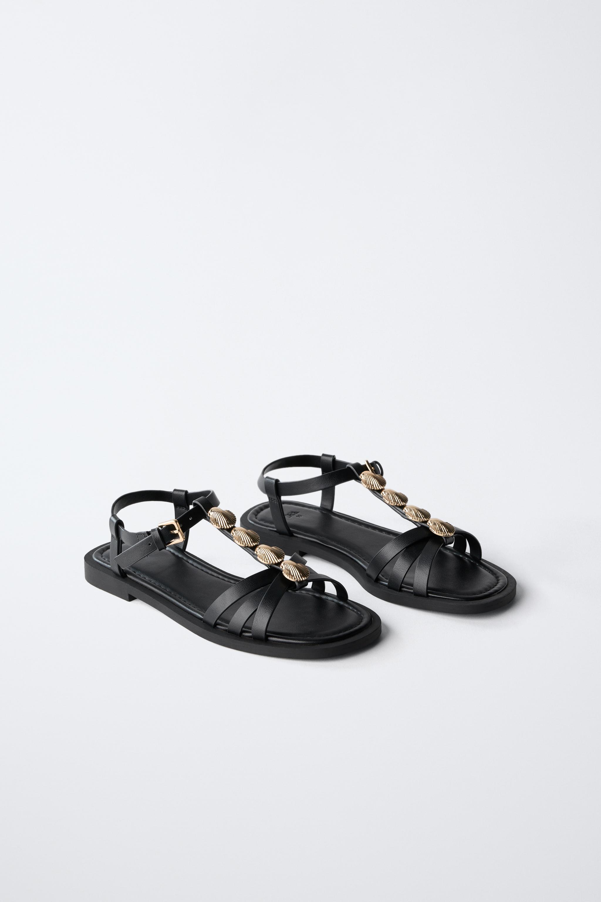 シェルサンダル - ブラック | ZARA Japan / 日本 シェルサンダル - ブラック | ZARA Japan / 日本