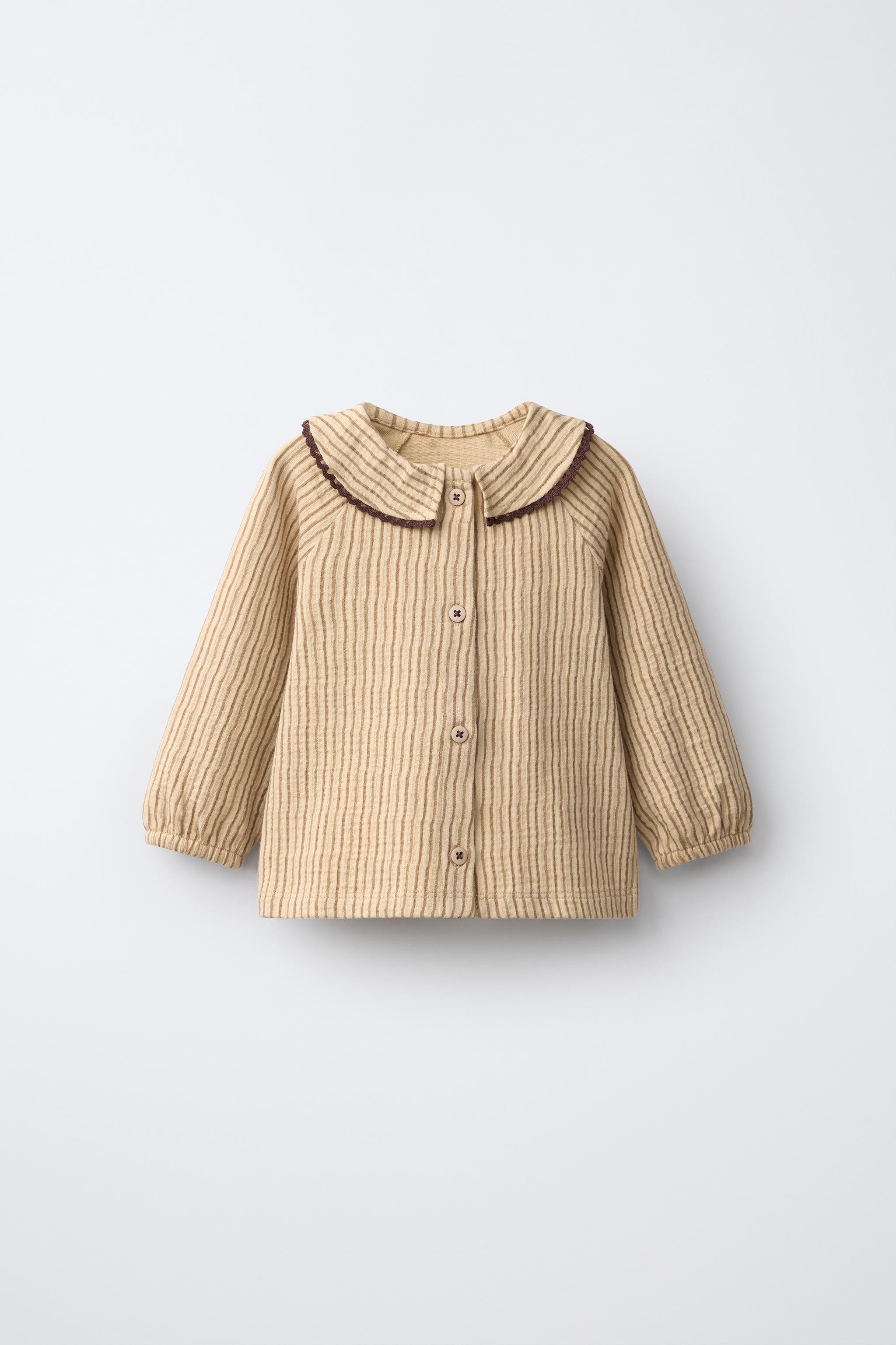 T-SHIRT À RAYURES TEXTURÉ AVEC DENTELLE
