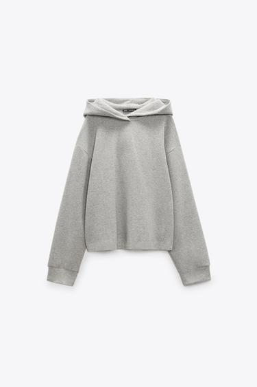 SUDADERA CAPUCHA FELPA SOFT - Gris vigoré de Zara