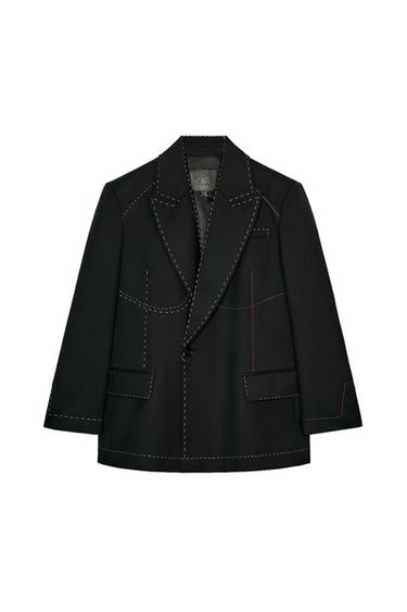 CONTRAST TOPSTITCHING BLAZER ZW COLLECTION LIMITED EDITION - Black by Zara