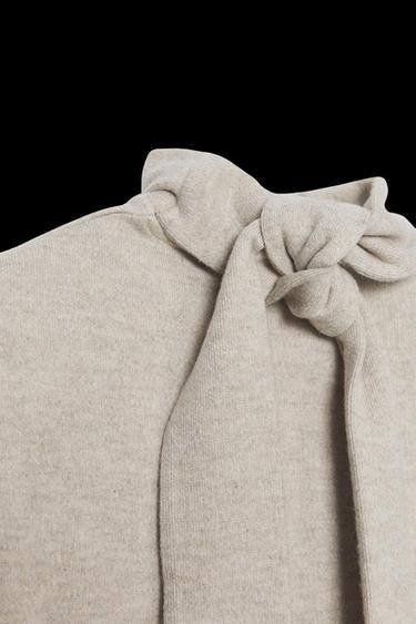 SOFT SCARF TOP - Beige marl by Zara
