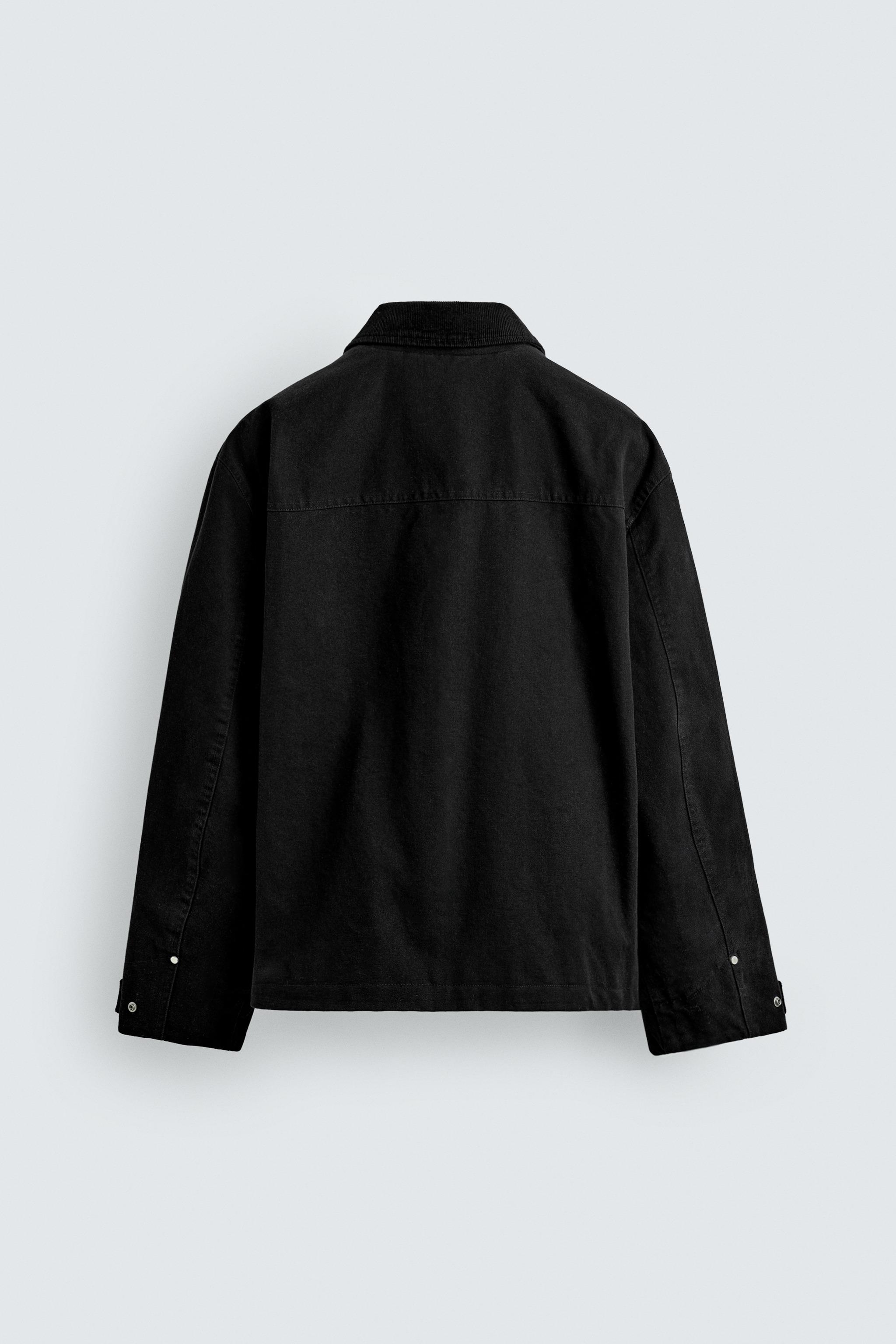 リラックスフィット コンビカラージャケット - ブラック | ZARA Japan