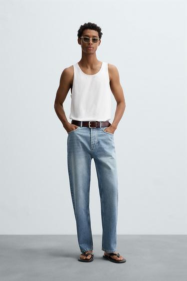 Zara RELAXED FIT TANK TOP - White