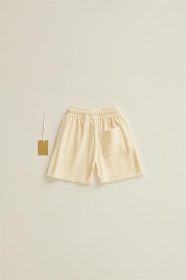 Zara TIMELESZ - TERRYCLOTH SHORTS  - Ecru