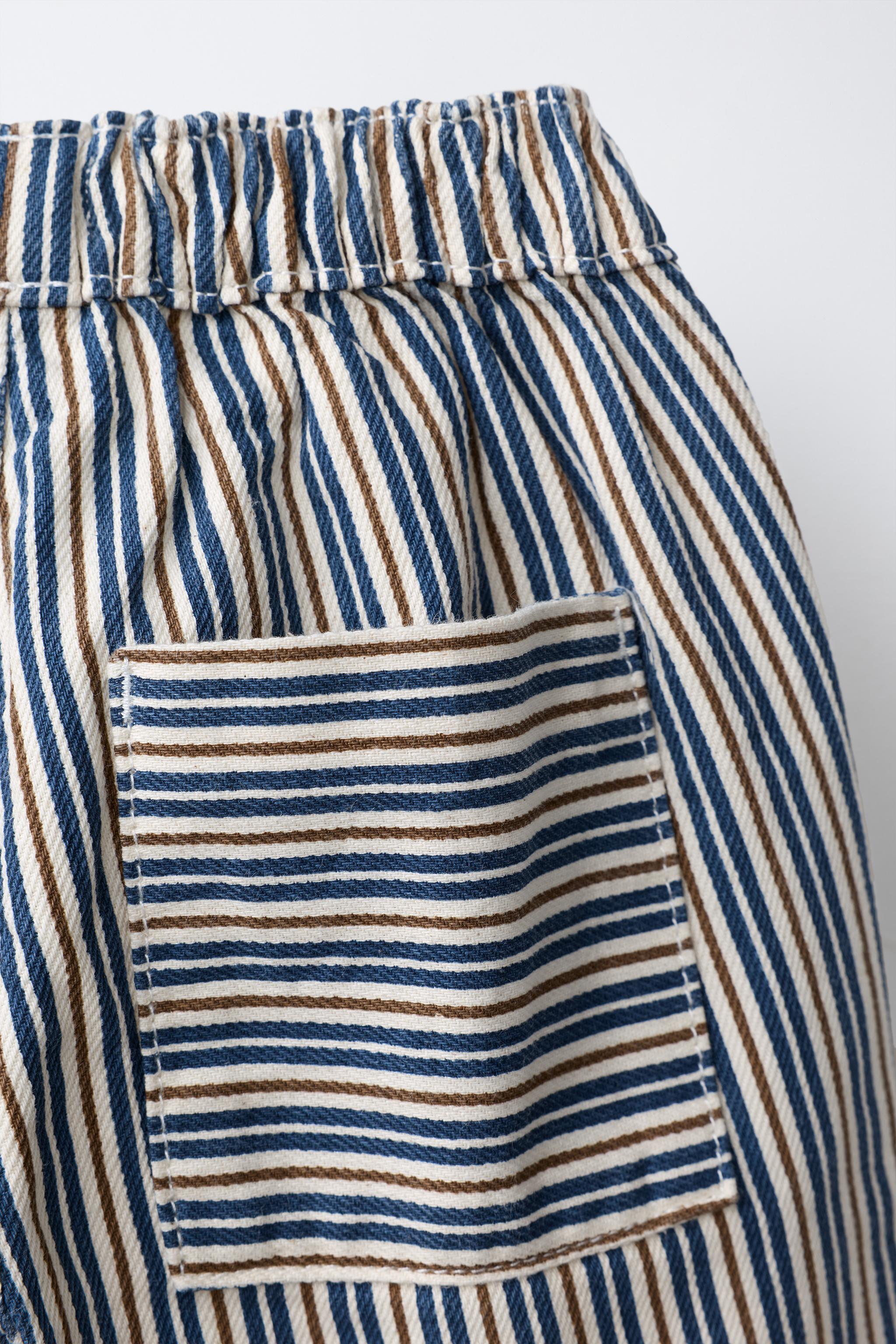 Детские брюки Zara STRIPED TWILL PANTS — фото 4