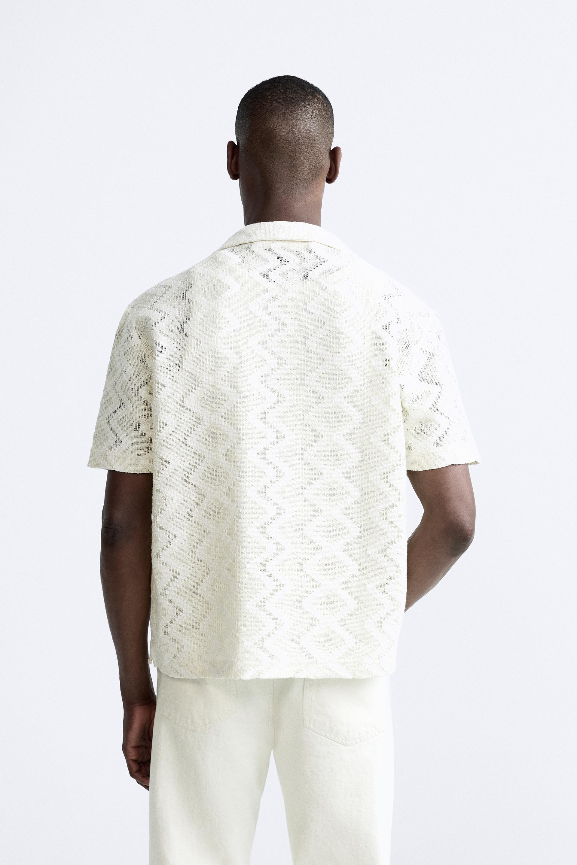 TEXTURED T-SHIRT - Oyster-white