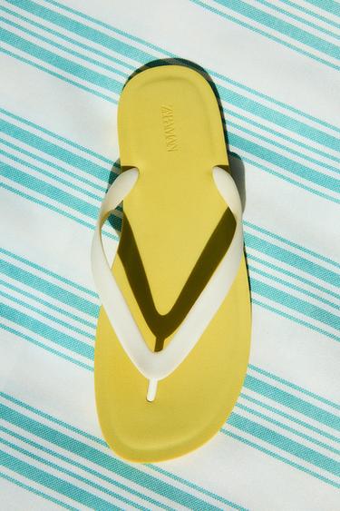 Zara STRAPPY SANDALS - Yellow