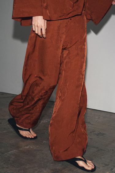 PANTALON JACQUARD ZARA WOMAN COLLECTION - Rouge orangé de Zara - Image 5