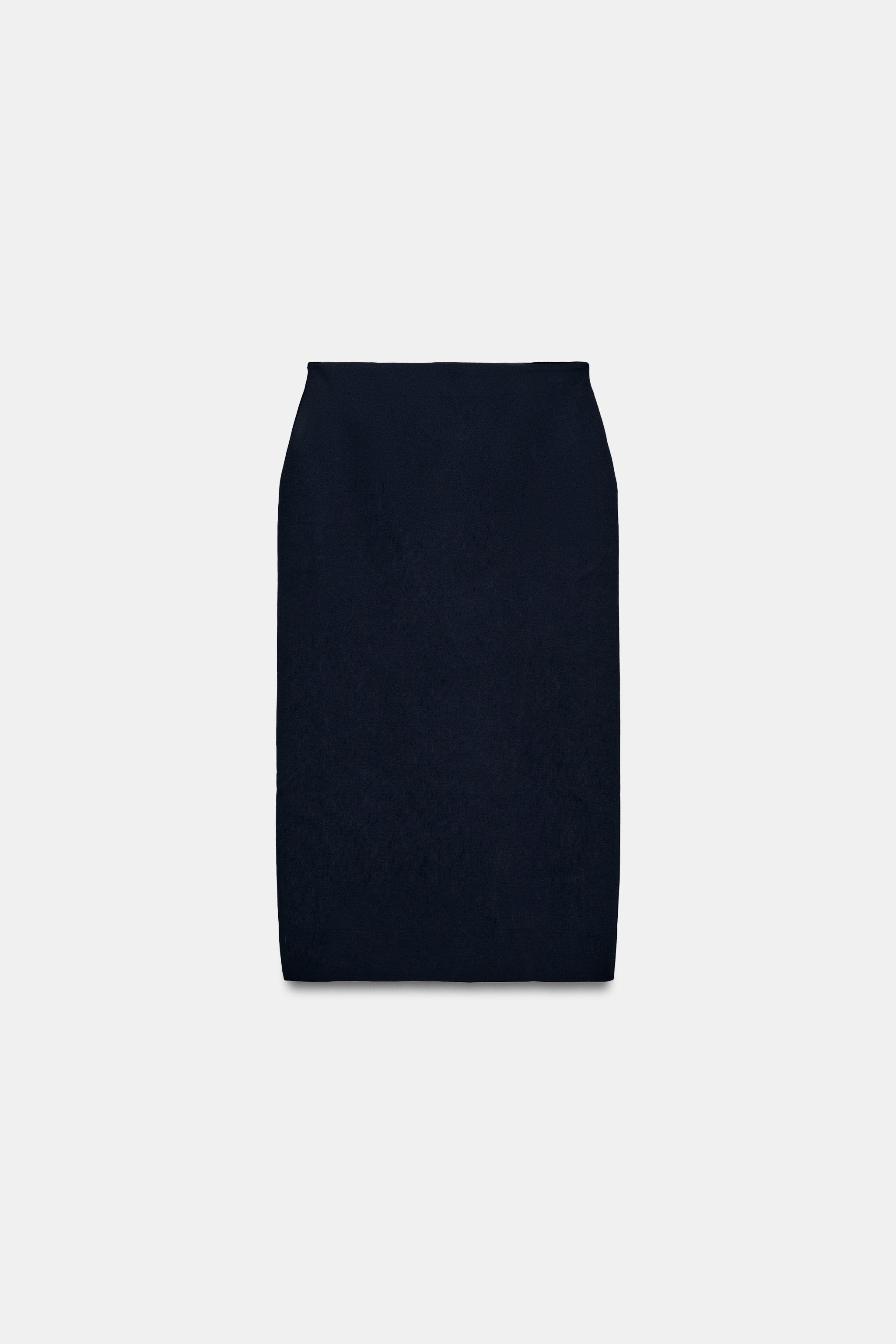 HIGH-WAIST MIDI KNIT SKIRT
