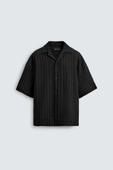 CAMISA RELAXED FIT ESTRUCTURA - Negro de Zara