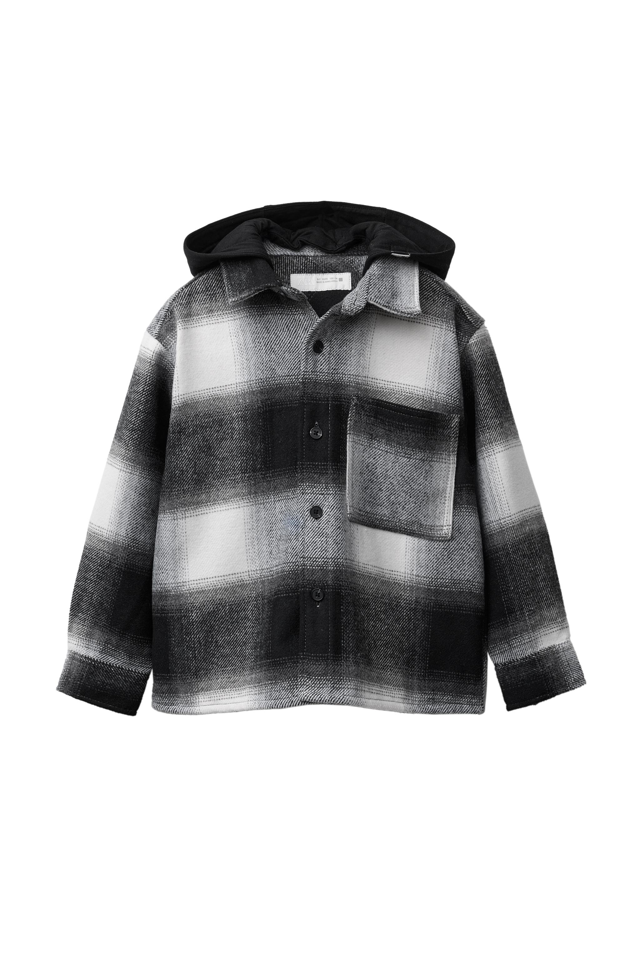 ジャケット・アウター check frill shirt blouson FEKETE ZW COLLECTION CHECK FRINGED JACKET - Black / White | ZARA Georgia