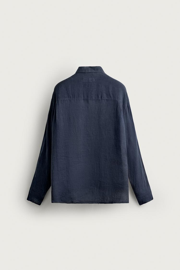 Camisa de lino 100% ligera de corte relajado 8