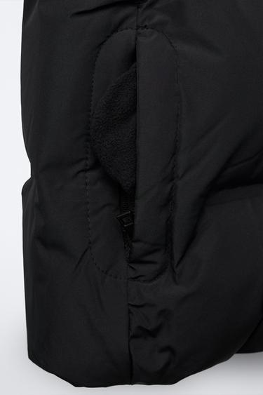 WATER-REPELLENT HOODED PADDED JACKET - Black by Zara - Image 6