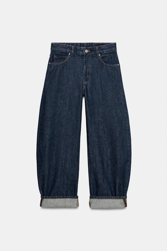 JEANS ZW COLLECTION CUFFED BALLOON TIRO MEDIO - Azul de Zara - Imagen 0