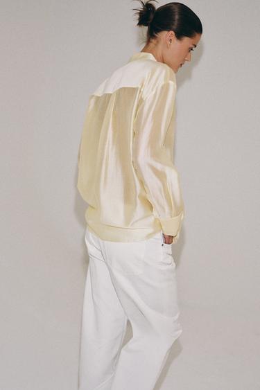 CHEMISE FLUIDE ZW COLLECTION - Jaune de Zara - Image 5