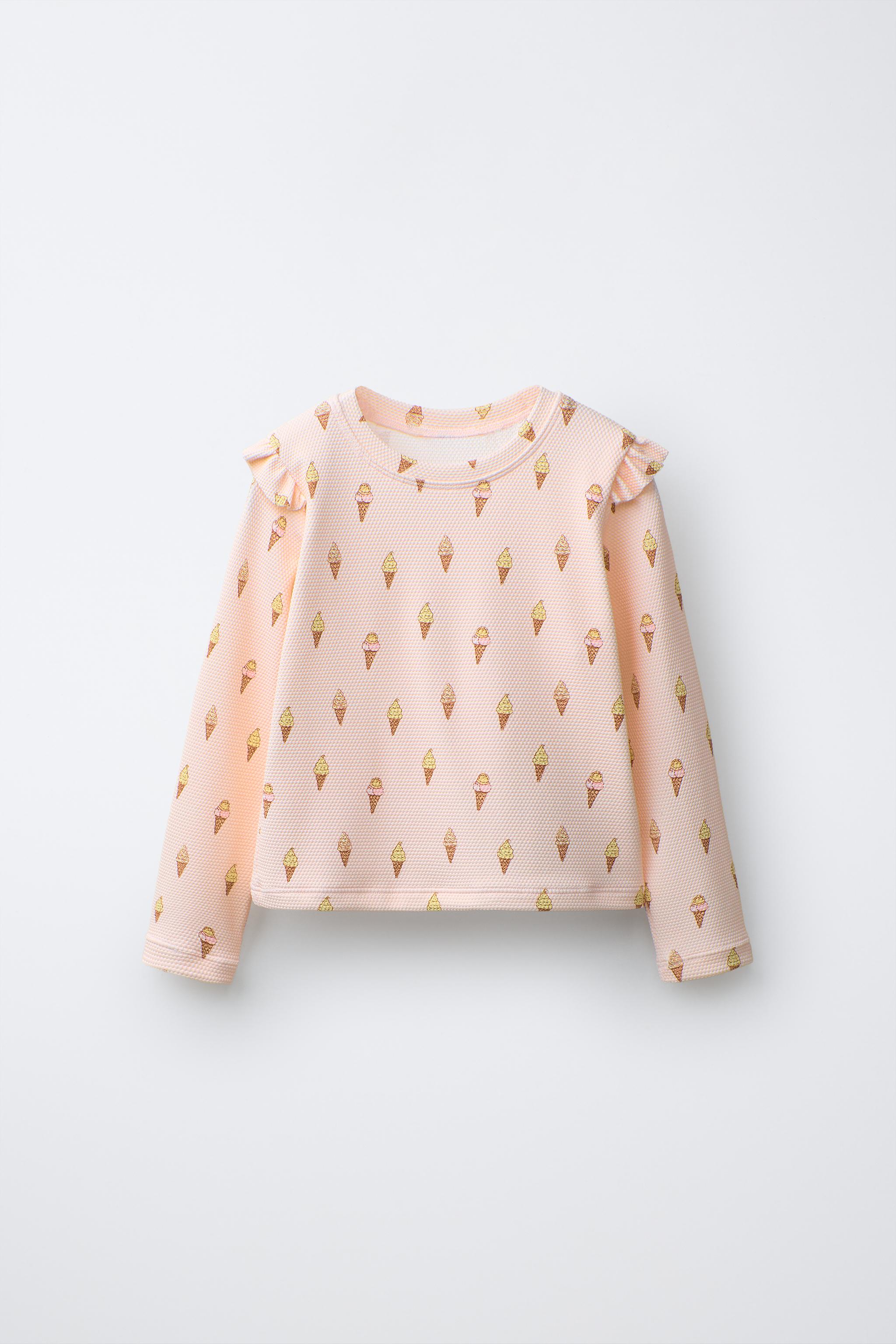1-6 YEARS/ ICE CREAM PRINT RASH GUARD — Pink
