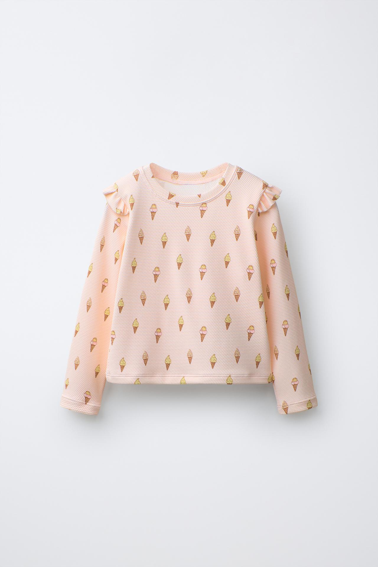 1-6 YEARS/ ICE CREAM PRINT RASH GUARD — Pink