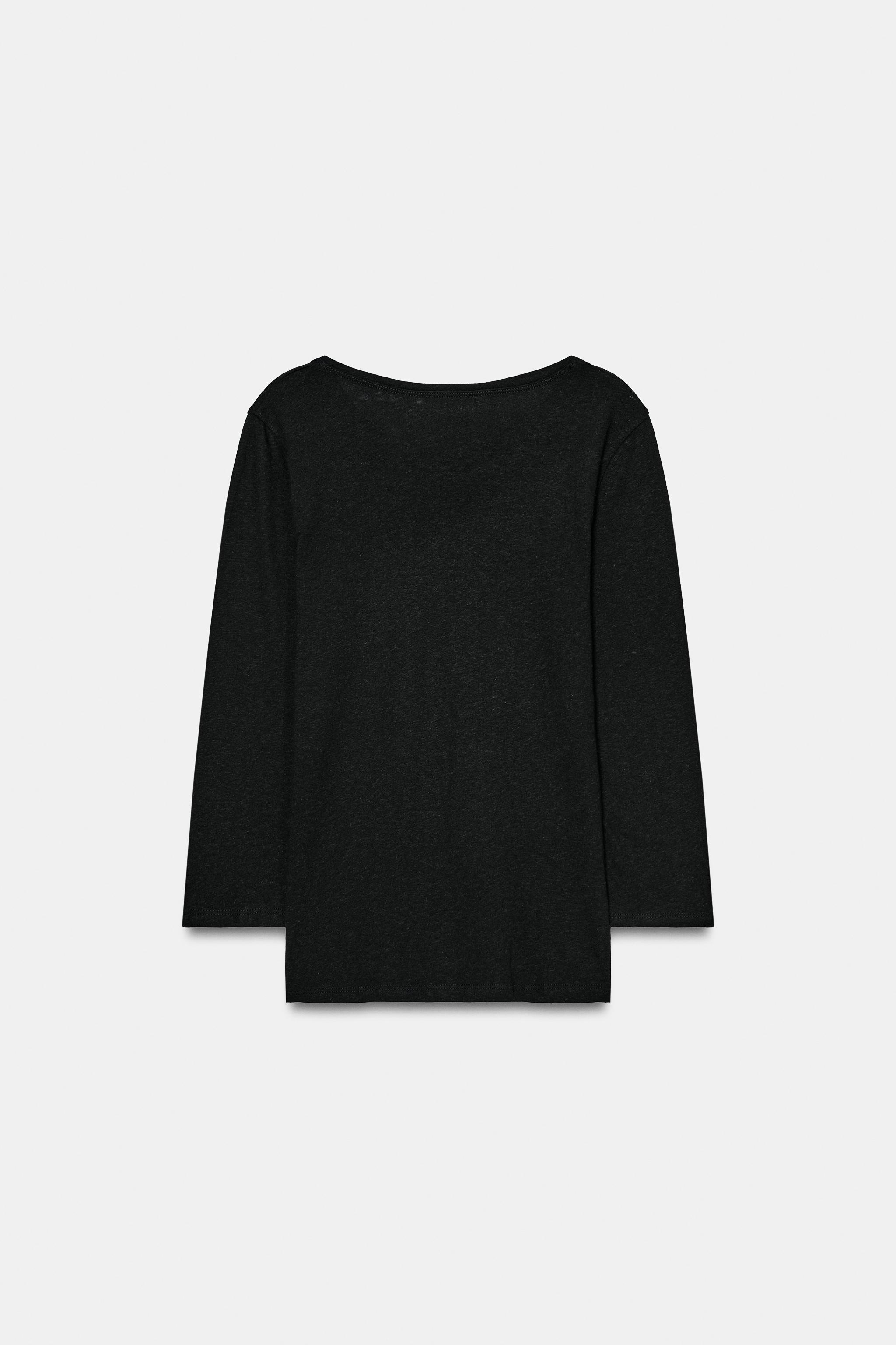 WASHED EFFECT LINEN T-SHIRT
