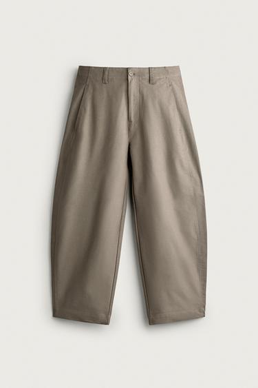 BALLOON FIT PANTS — Taupe gray 1