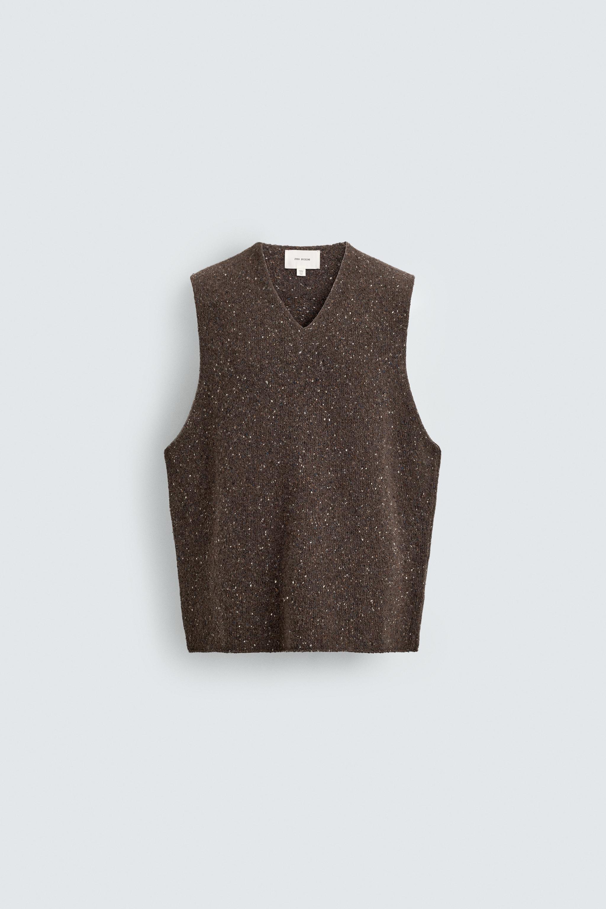 ORIGINS FLECKED KNIT VEST - Beige | ZARA United States