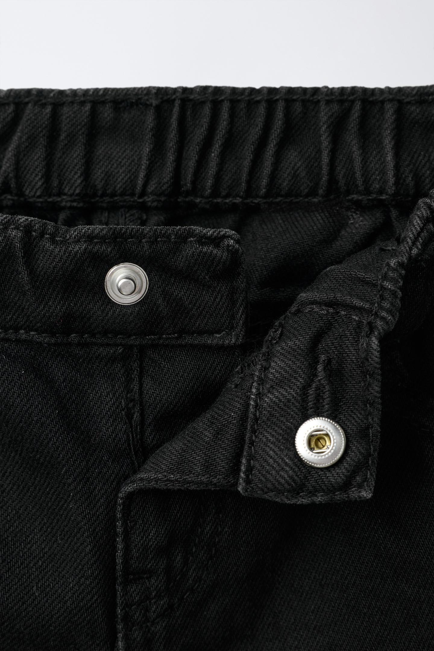 Детские джинсы Zara Culotte Jeans with Bow Detail, цвет: Чёрный — фото 4