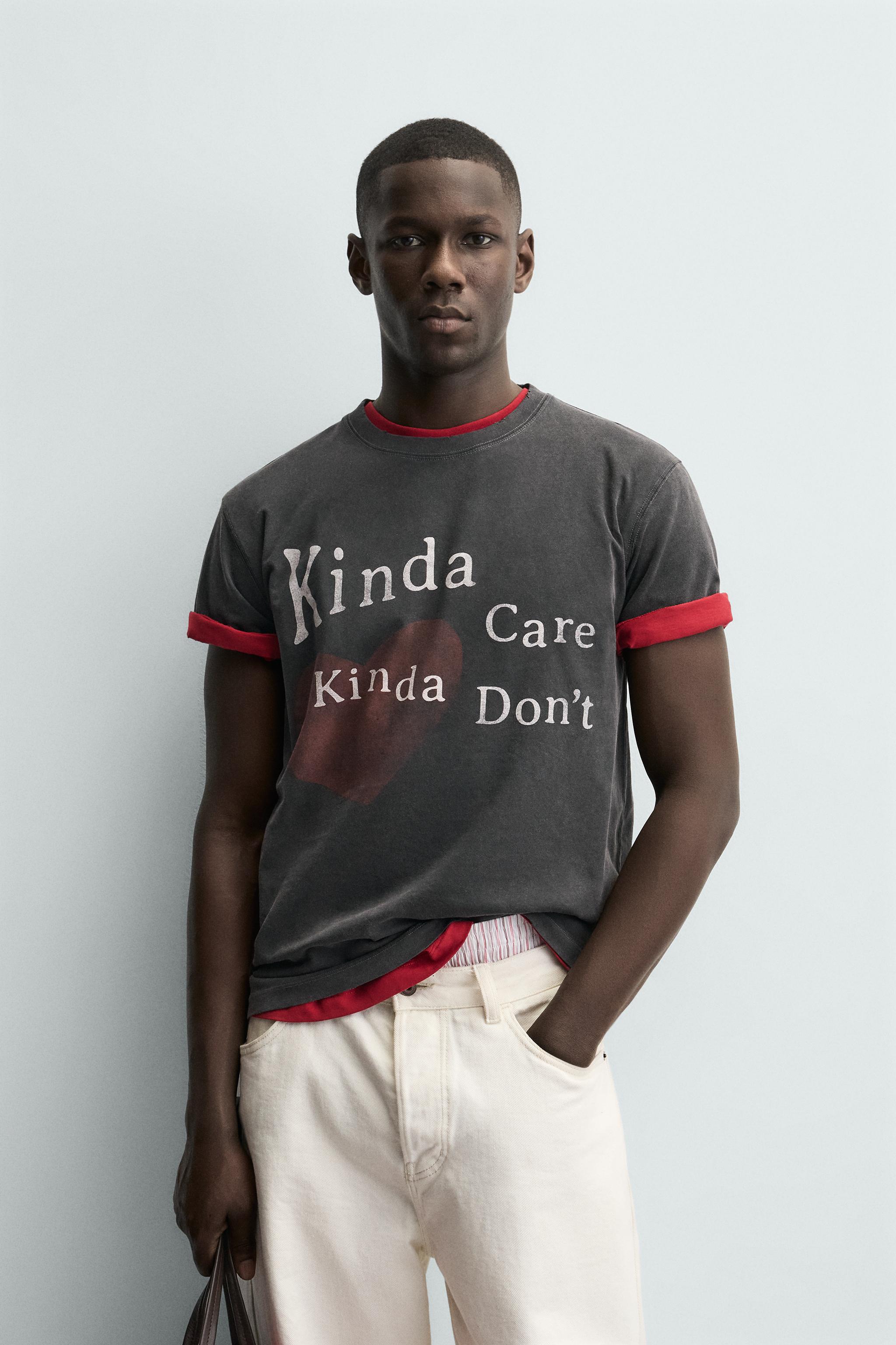 HEART PRINT T-SHIRT — Dark anthracite