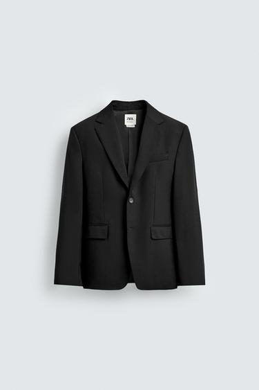 Zaras BLAZER KOSTYM 100% ULL - Svart