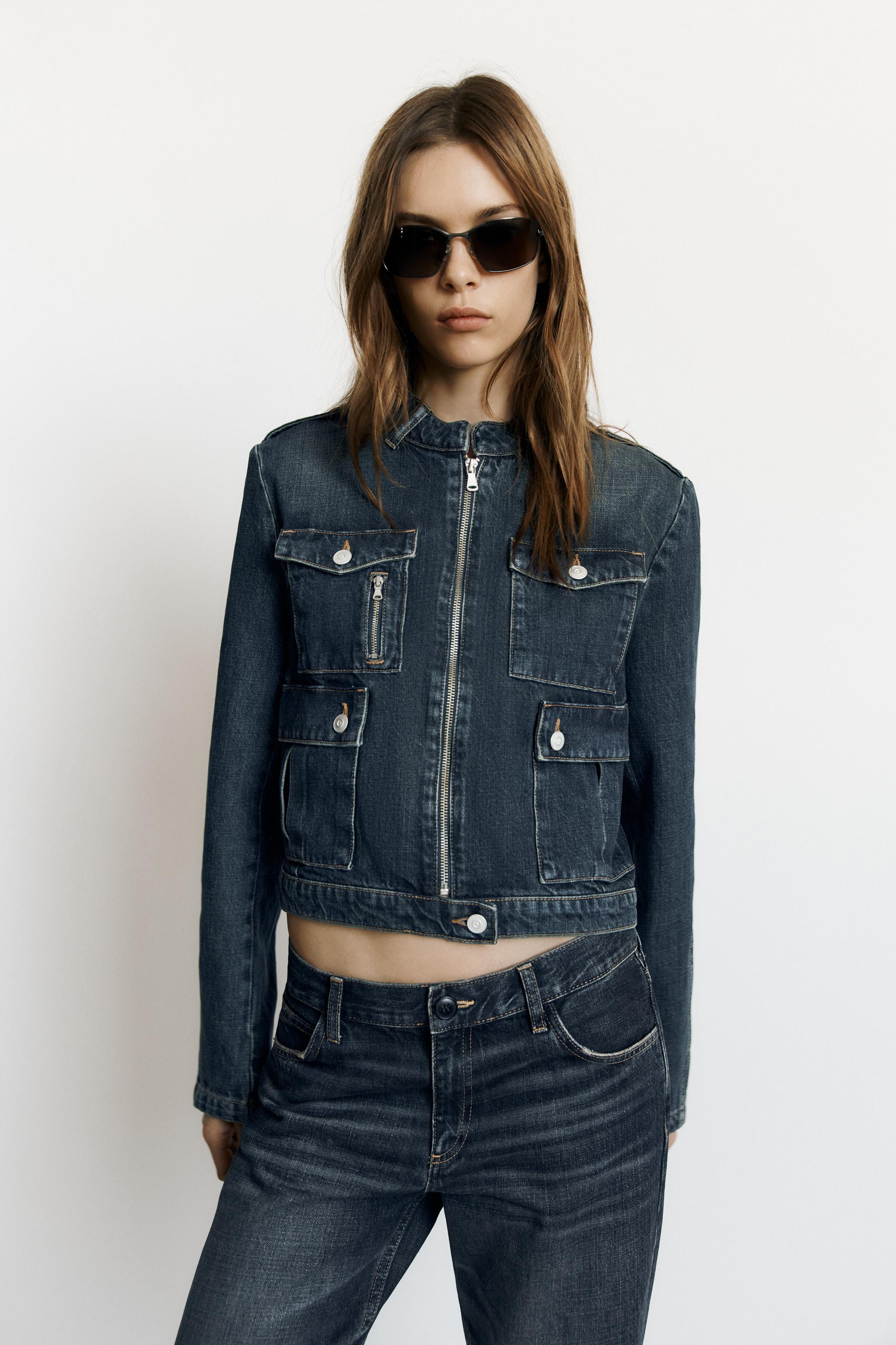 FITTED TRF DENIM JACKET WITH POCKETS