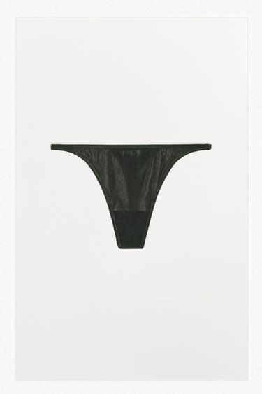 Zara TANGA OD PLIŠA – Zelena