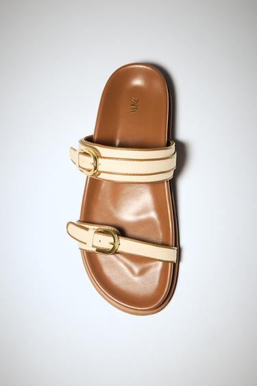 STRAPPY BUCKLE SANDALS - Brown by Zara