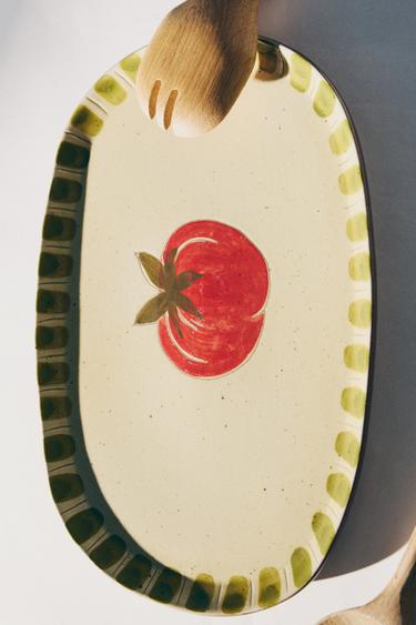 PLAT FAÏENCE FRUIT - Rouge de Zara
