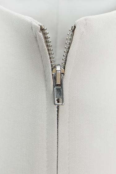 STRETCH COTTON TOP WITH POCKETS - Light grey by Zara - Image 7