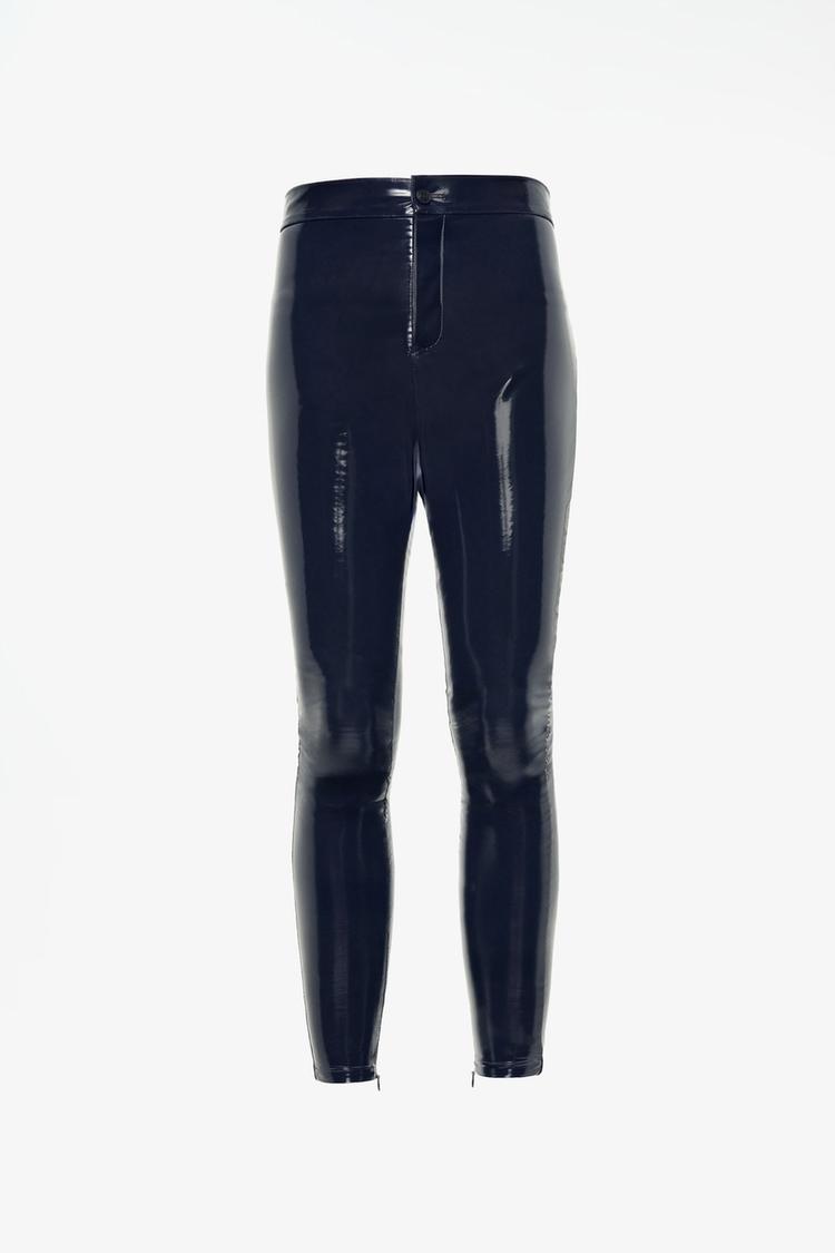 LIMITED EDITION VINYL SKINNY FIT PANTS — navy