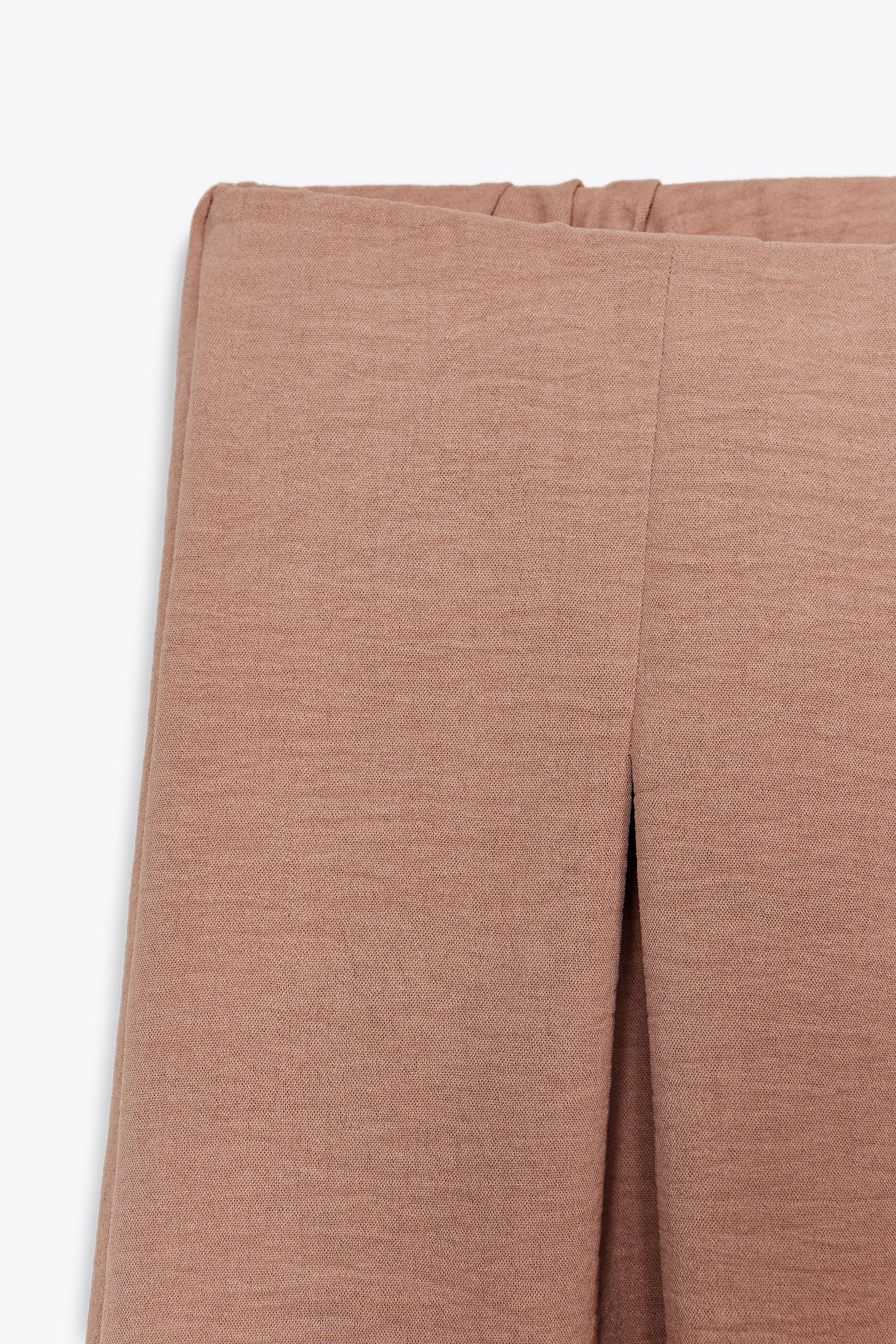 FLOWY PLEATED PANTS - Brown | ZARA Canada