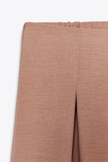 PANTALON FLUIDE À PINCES - Marron de Zara - Image 5