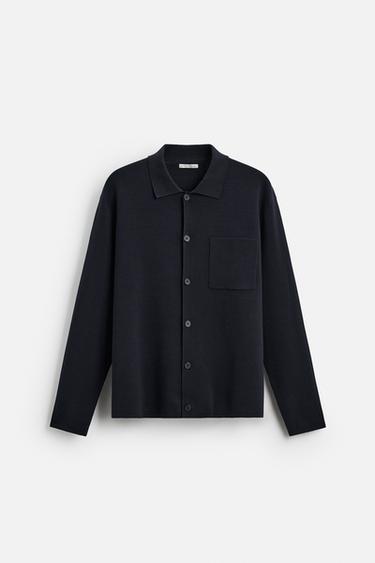 Zara POCKETED COTTON CARDIGAN - Navy blue