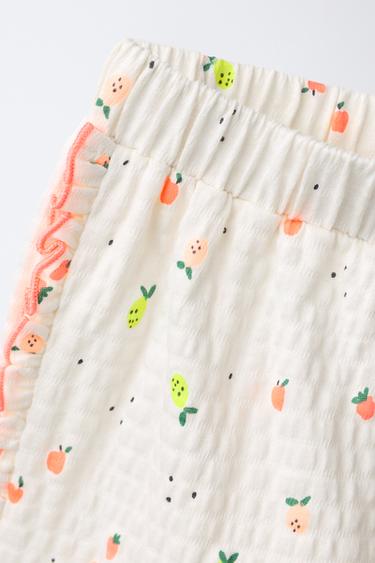 T-SHIRT AND TEXTURED PRINT BERMUDA SHORTS SET - Ecru / Marl by Zara - Image 3