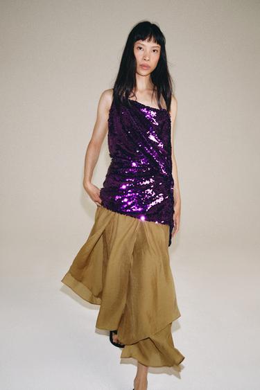 ZW COLLECTION RUFFLED SKIRT - Caramel by Zara