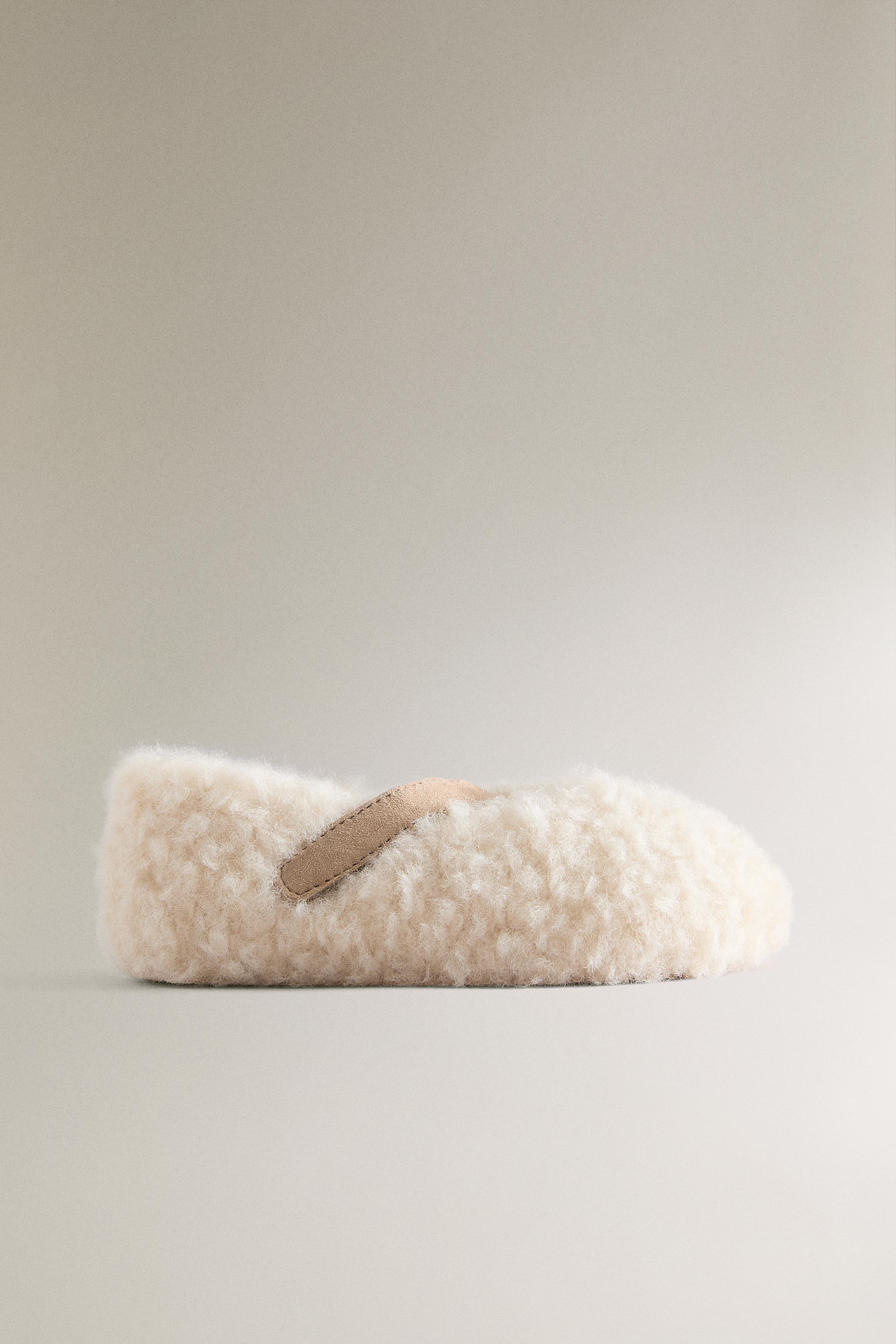 CHILDREN'S FAUX SHEARLING BALLET FLATS