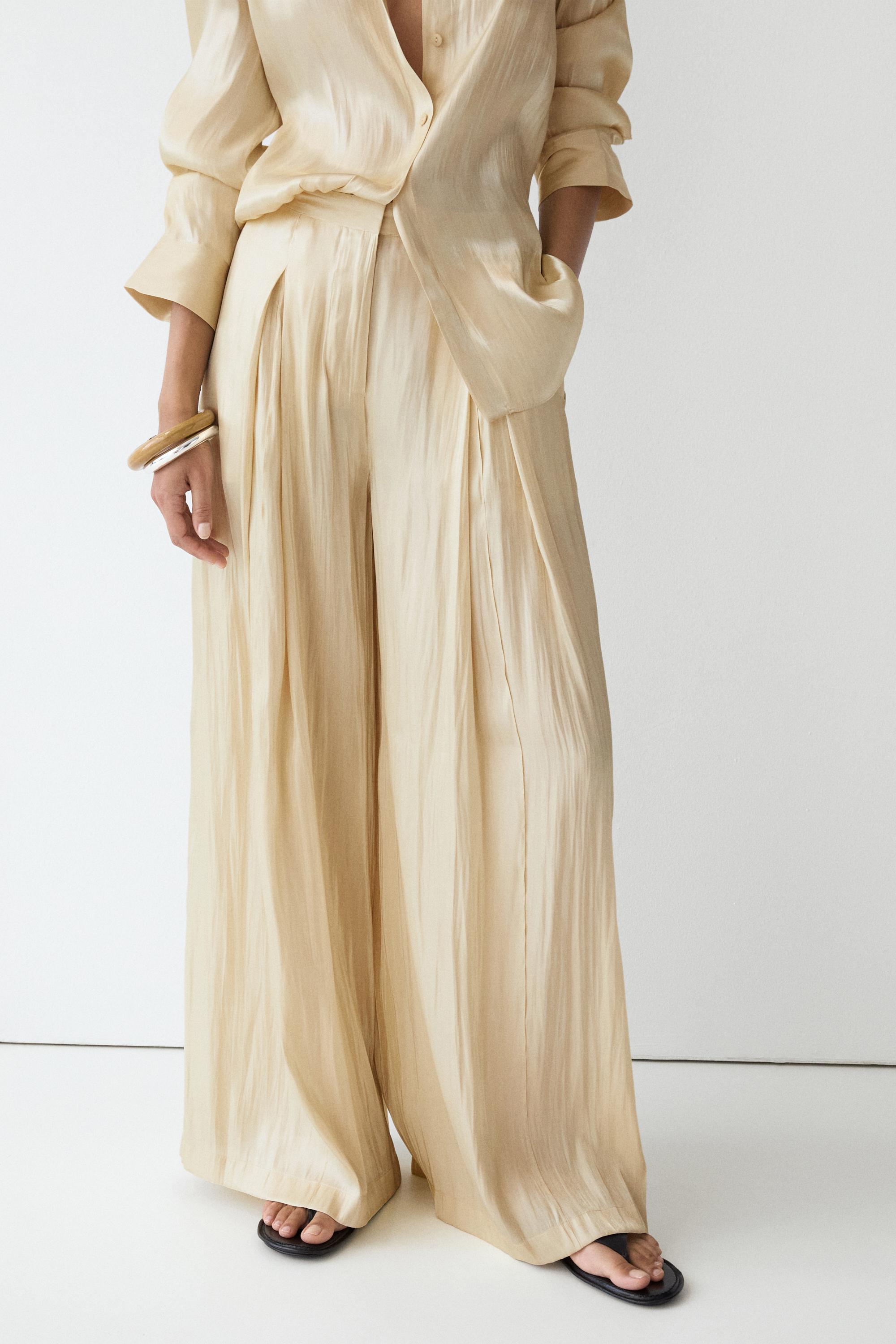Flowing satin trousers