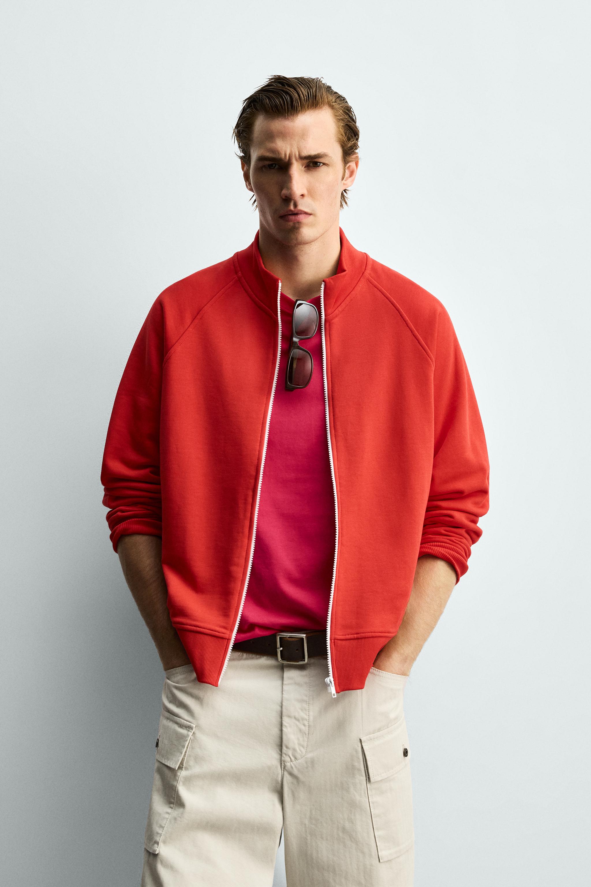 Мужские худи Zara CONTRAST ZIP RELAXED FIT SWEATSHIRT — фото 2
