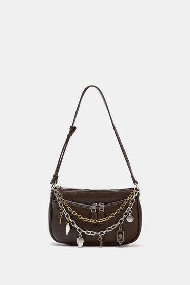 MINI CROSSBODY BAG WITH CHARM DETAIL - Brown by Zara