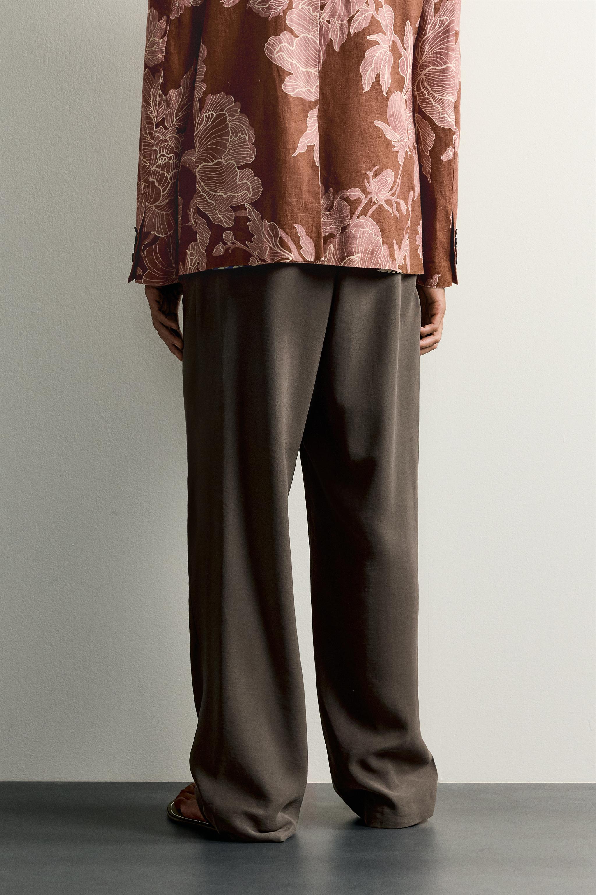 Мужские брюки Zara LIMITED EDITION FLOWY DRAPED PANTS — фото 3