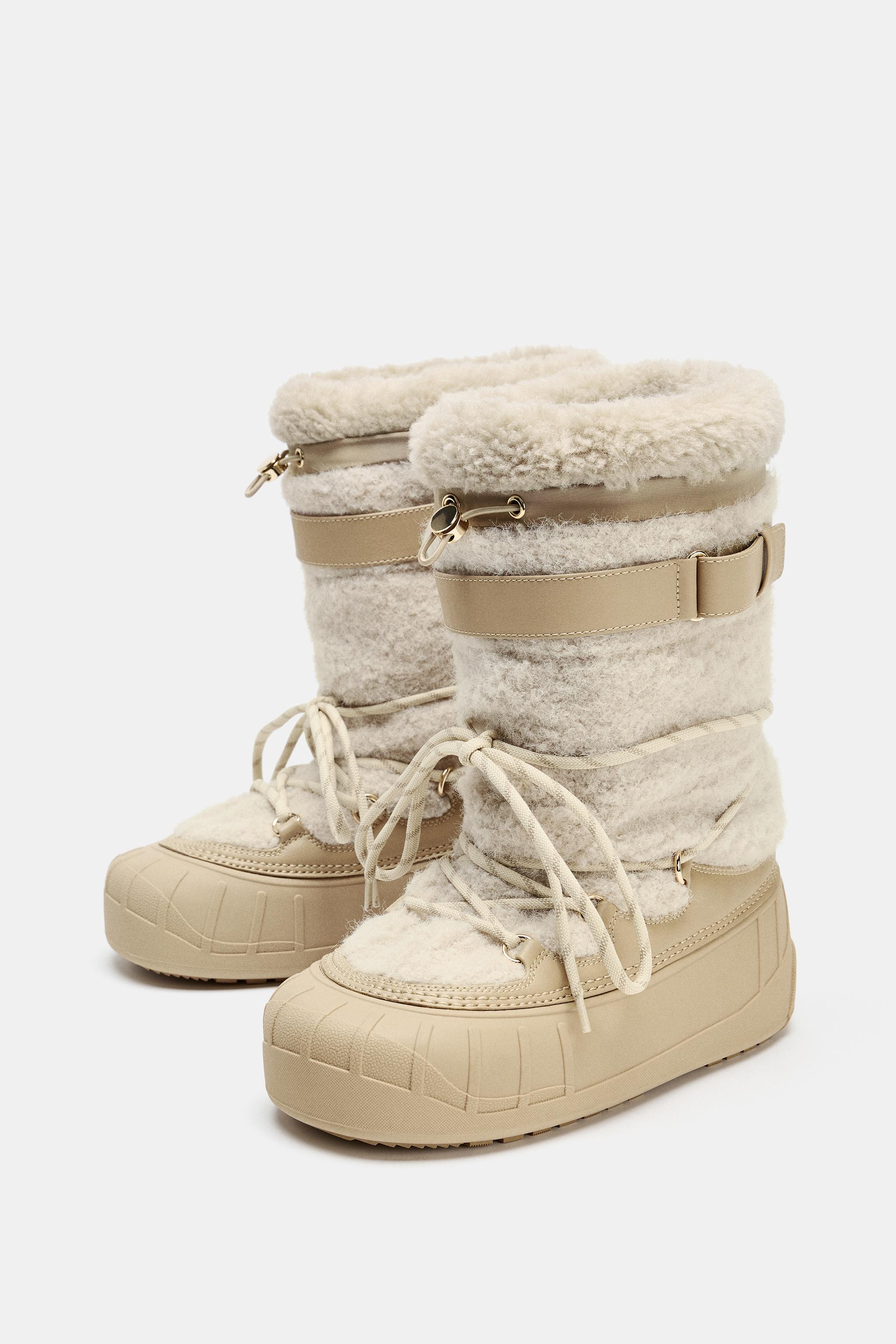SHEARLING EFFECT ANKLE BOOTS SKI COLLECTION