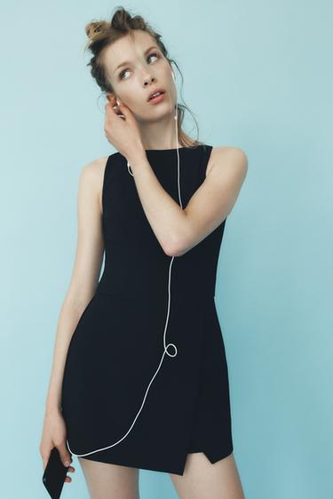 VESTIDO MONO CRUZADO - Marino oscuro de Zara