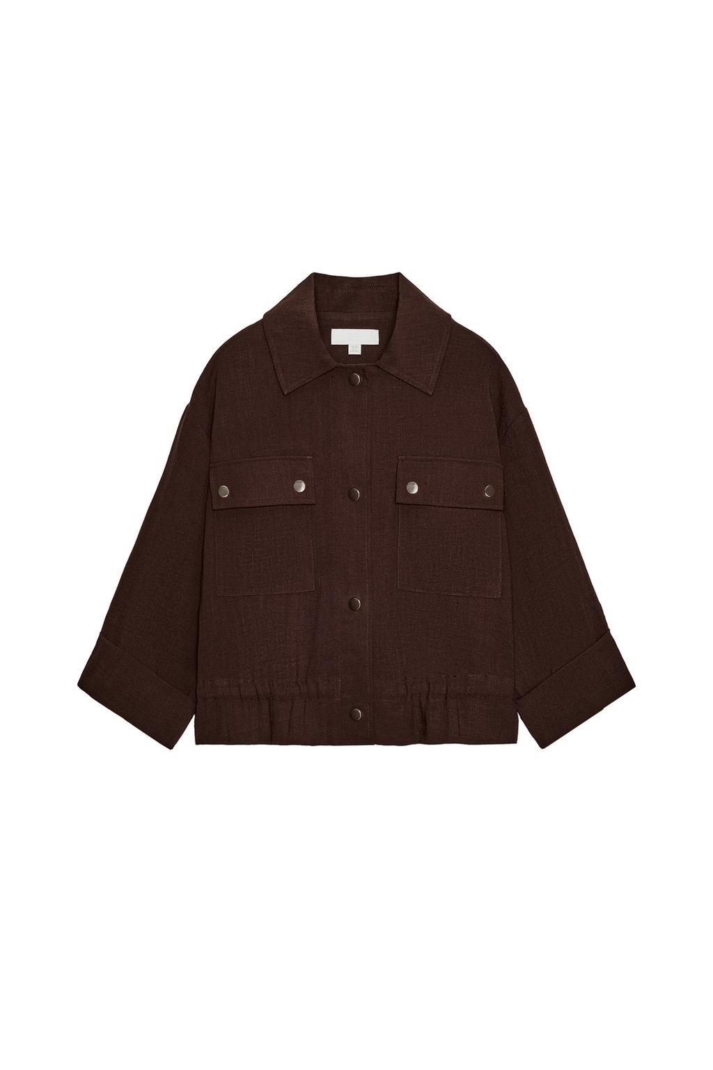 CROPPED ROLLED-SLEEVE JACKET