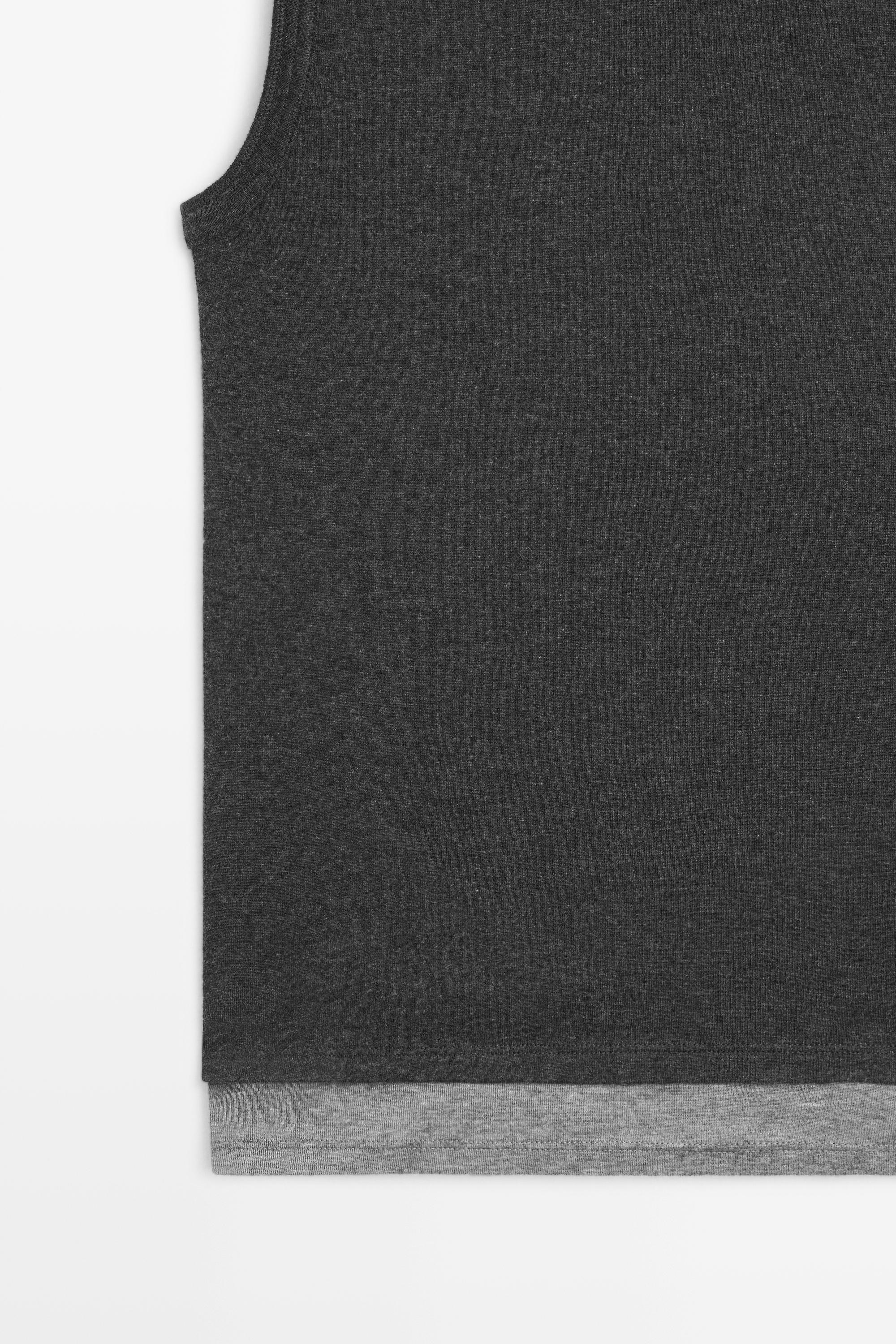 Wool blend double-layer T-shirt