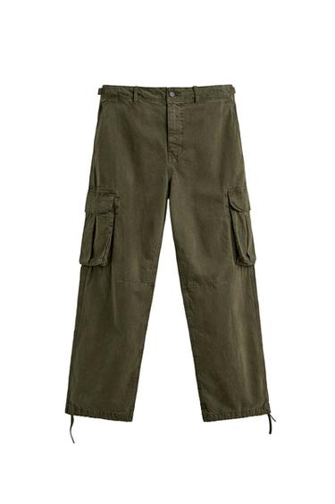 PANTALON CARGO COUPE DÉCONTRACTÉE - Kaki de Zara